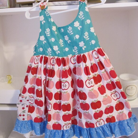 SweetHoney Other - Girl's Sweet Honey Sweethoney Apple Back to School Tunic Dress Size 6Y EUC